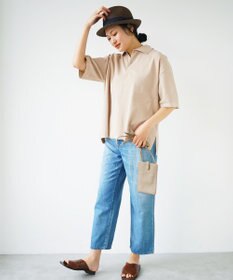 WHITE MAILS 【UNISEX】PAPER KINT HALF SLEEVE OVERSIZED ポロシャツ