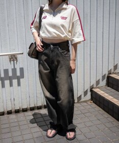 WEGO 刺繍ハーフジップT