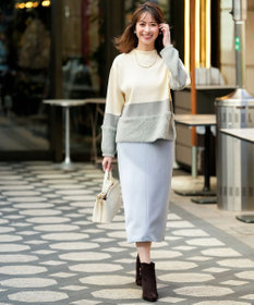 ANY SIS フェザーブロッキング ニット