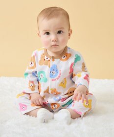 MIKI HOUSE HOT BISCUITS 【70-80cm】 カラフルビーンズ 総柄カバーオール