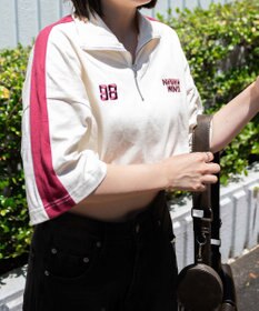 WEGO 刺繍ハーフジップT