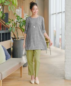 Tiaclasse 【小倉優子さん着用】【洗える】 パフスリーブチュニックブラウス