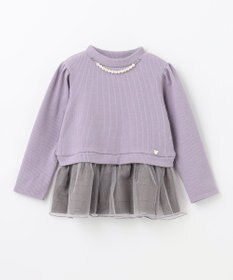 ANY KIDS パール付きペプラムトレーナー