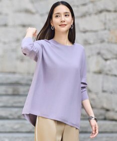 自由区 【WEB限定カラーあり】レーヨンストレッチ ニットT [新色]モーヴ