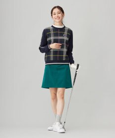 23区GOLF 【WOMEN】チェックジャガード クルーネック ニット