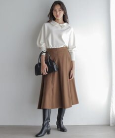 組曲 ツイル起毛フレア スカート
