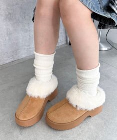 WEGO 【25年秋冬新作/あったかい】ムートンタッチサボ