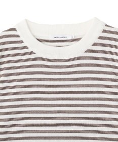 AMERICAN HOLIC ボーダーハーフスリーブニットプルオーバー