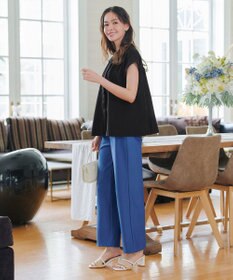 Tiaclasse 【日本製・新色追加・洗える・ストレッチ】エアシルキーワイドパンツ