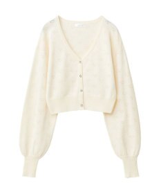 Green Parks ・ｓｗｉｎｇ　ｂｙ　ハート柄スカシニットカーディガン