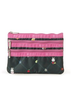 LeSportsac 3ZIP COSMETIC/ミッフィーオーチャードグリーン/ピンク