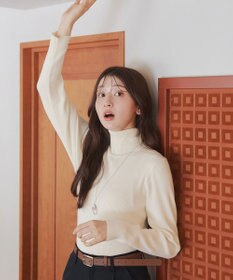 Tiaclasse L 【新色追加・洗える】リブタートルニット