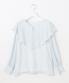 自由区 【XSサイズ～/洗える】ロイヤルシフォン ラッフルブラウス