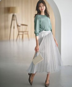 ANY SIS 【洗える】チュールレイヤードプリーツ スカート