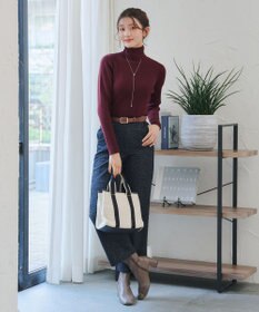 Tiaclasse L 【新色追加・洗える】リブタートルニット