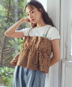 earth music&ecology キラキラフラワー刺繍ビスチェ