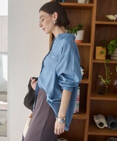 WEGO 【ANGIE VINTAGE】シアーデニムレギュラーカラーシャツ
