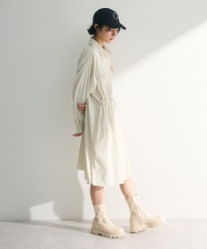 Green Parks ミディ丈ミリタリーシャツワンピース