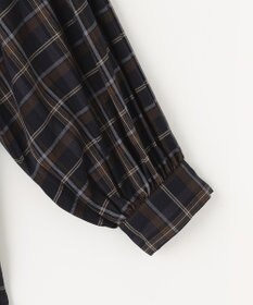 ANY 【洗える】ピンタックチェックブラウス