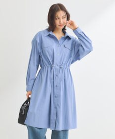 Green Parks ミディ丈ミリタリーシャツワンピース