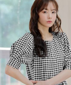 Tiaclasse 【小倉優子さん着用】【洗える】 パフスリーブチュニックブラウス