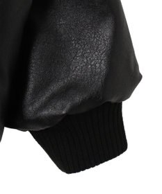 WEGO ヴィンテージライクFレザーRVブルゾン