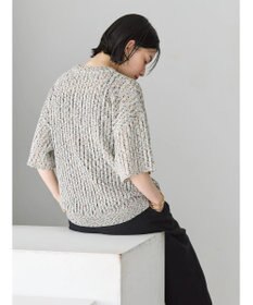 AMERICAN HOLIC カラーネップ透かし編みニットプルオーバー