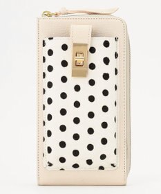 UNBILLION perche 牛革ハラコタイプ×ゴートモバイルウォレットショルダー