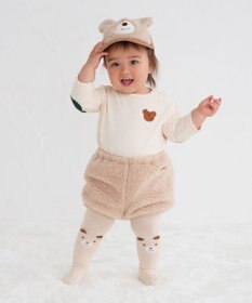 MIKI HOUSE HOT BISCUITS 【44-52cm】 もこくま顔ドン ボアキャップ