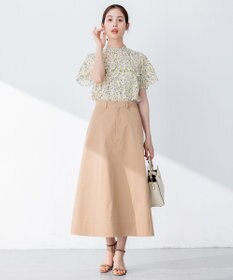 組曲 【ストレッチ・イージーケア】ハイウエストチノ スカート