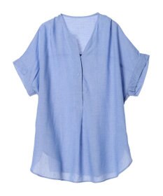 Green Parks リネンレーヨン前立てブラウス