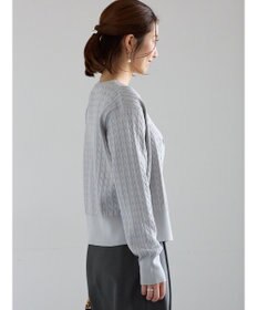 Te chichi ミニケーブル刺繍Vネックカーディガン