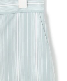 ICB 【洗える】 コットンナイロンドビーストライプ ワイドストレートパンツ