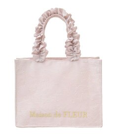 Maison de FLEUR レースフリルハンドルスクエアトートＳバッグ