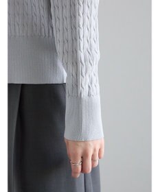 Te chichi ミニケーブル刺繍Vネックカーディガン