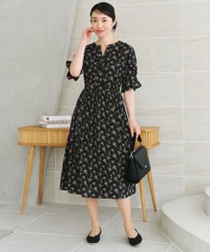 Tiaclasse 【洗える】キャンディースリーブ花柄ワンピース