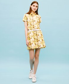23区GOLF 【WOMEN】プランティカプリント 総柄 半袖ポロシャツ