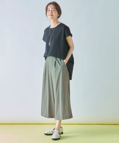 ANY L 【吸水速乾/シワになりにくい/アンチピリング】バックフレアフレンチスリーブカットソー