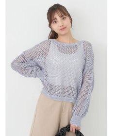 earth music&ecology スパンコールショートゆるニット