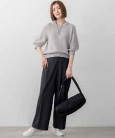 23区 S 【洗える】ルレックスバルキー5分袖 ラメ ニット