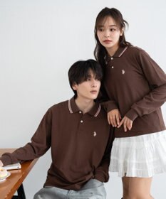 WEGO 【25年秋冬新作/ユニセックスITEM/SMLサイズ展開】別注USPOLOラインポロシャツ（長袖）