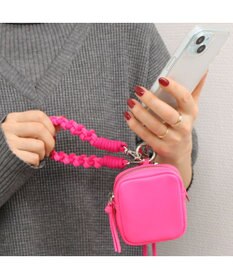 UNBILLION ペルケ perche / 蛍光レザーストラップ付き・チャームポーチショルダー