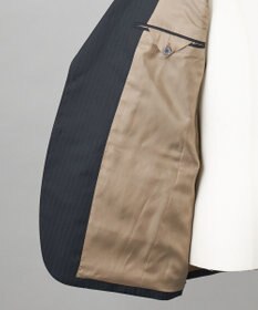 GOTAIRIKU シワになりにくい【御幸毛織/みゆきけおり】DRY SPINNER(ドライスピナー)スーツ（ダークグリーンストライプ）