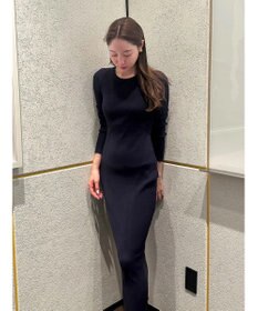 Green Parks タイトシルエットリブニットワンピース