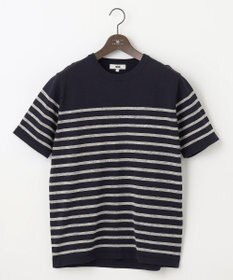 JOSEPH ABBOUD 【清涼感/ストレッチ/洗える】クールスキン ボーダーT ニット