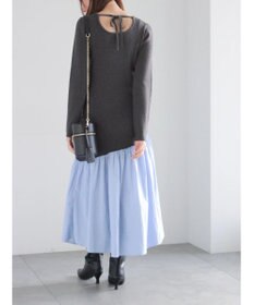 Te chichi 【宮本茉由着用】リブニットドッキングアシメワンピース