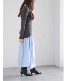 Te chichi 【宮本茉由着用】リブニットドッキングアシメワンピース