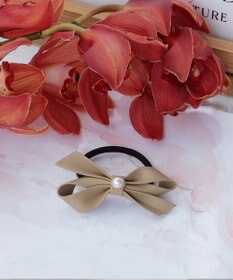 Tiaclasse 【2TYPE/ゴム＆クリップ】レザーリボンヘアアクセサリー