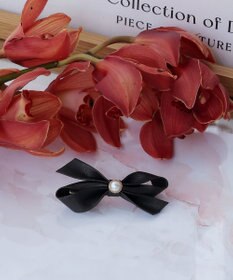 Tiaclasse 【2TYPE/ゴム＆クリップ】レザーリボンヘアアクセサリー