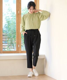 ANY 【洗濯機可・UVケア・接触冷感】フリルネックブラウス